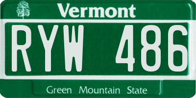 VT license plate RYW486