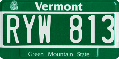 VT license plate RYW813