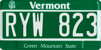 VT license plate RYW823
