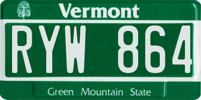 VT license plate RYW864