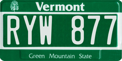 VT license plate RYW877