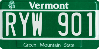 VT license plate RYW901