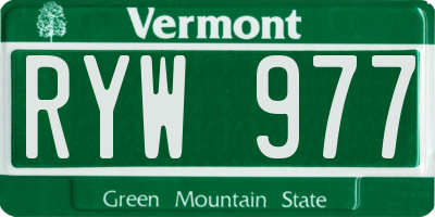 VT license plate RYW977