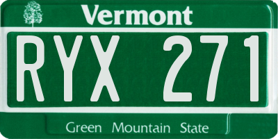 VT license plate RYX271