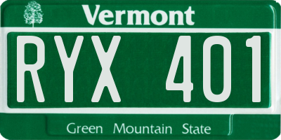 VT license plate RYX401