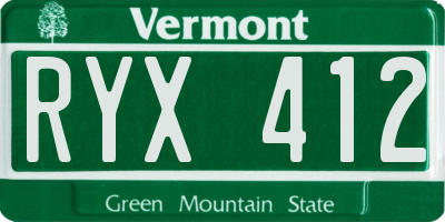 VT license plate RYX412