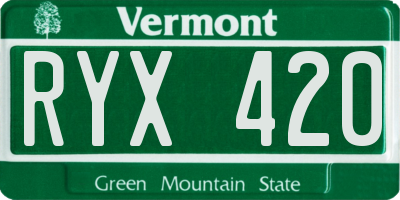 VT license plate RYX420
