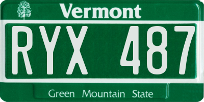VT license plate RYX487
