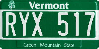 VT license plate RYX517