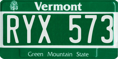 VT license plate RYX573
