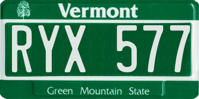 VT license plate RYX577