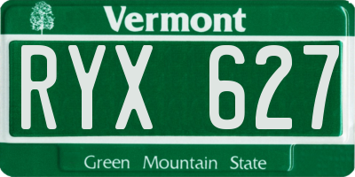 VT license plate RYX627