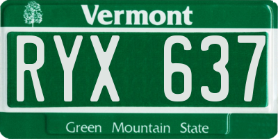 VT license plate RYX637