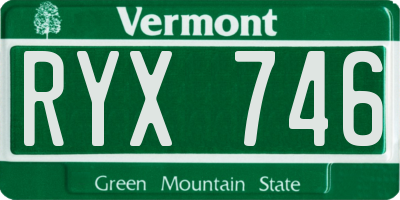 VT license plate RYX746