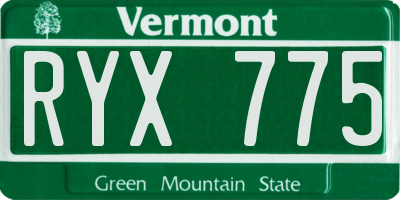 VT license plate RYX775