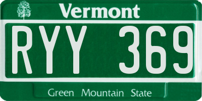 VT license plate RYY369