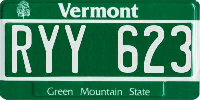 VT license plate RYY623