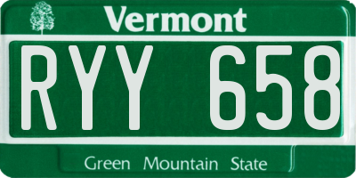 VT license plate RYY658