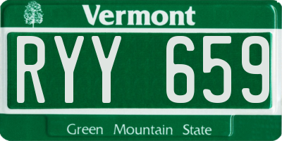 VT license plate RYY659