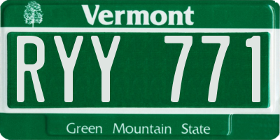 VT license plate RYY771