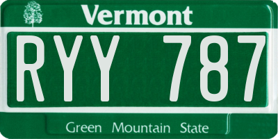 VT license plate RYY787