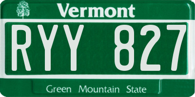 VT license plate RYY827