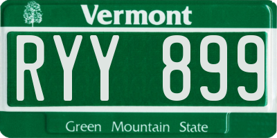 VT license plate RYY899