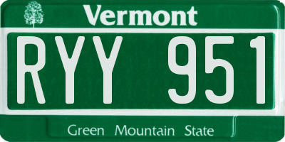 VT license plate RYY951