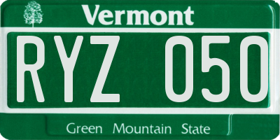 VT license plate RYZ050