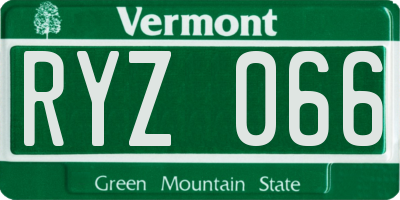 VT license plate RYZ066