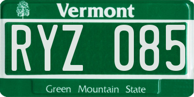 VT license plate RYZ085
