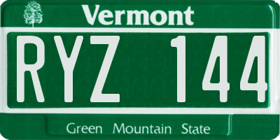 VT license plate RYZ144