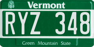 VT license plate RYZ348