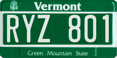 VT license plate RYZ801