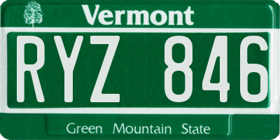 VT license plate RYZ846