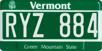 VT license plate RYZ884