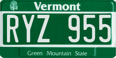 VT license plate RYZ955