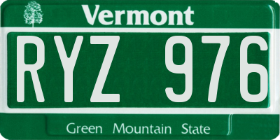 VT license plate RYZ976