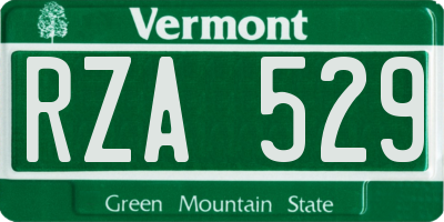 VT license plate RZA529