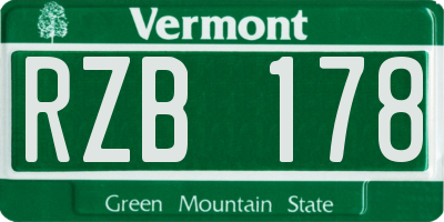 VT license plate RZB178