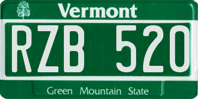 VT license plate RZB520