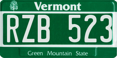 VT license plate RZB523