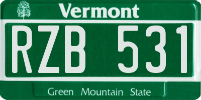 VT license plate RZB531