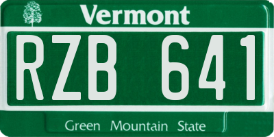 VT license plate RZB641
