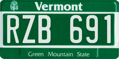 VT license plate RZB691