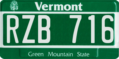 VT license plate RZB716