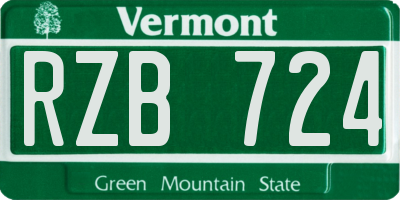 VT license plate RZB724