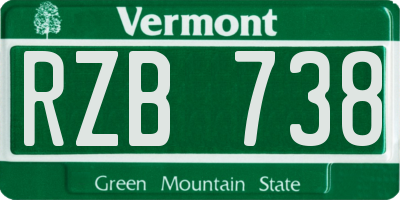 VT license plate RZB738