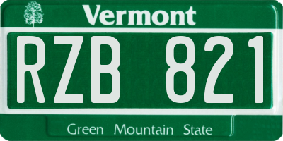 VT license plate RZB821