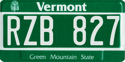 VT license plate RZB827